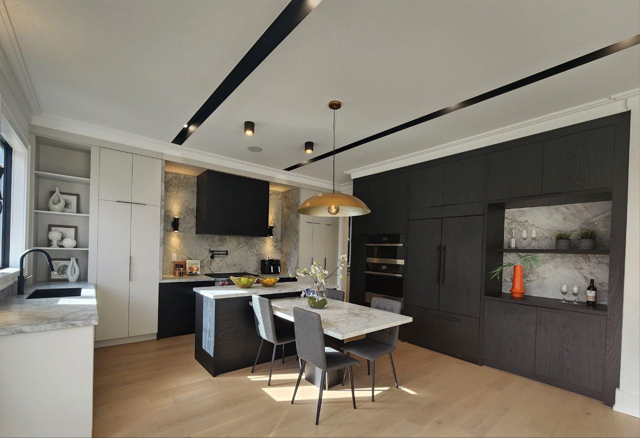 Exterior view of custom home backyard