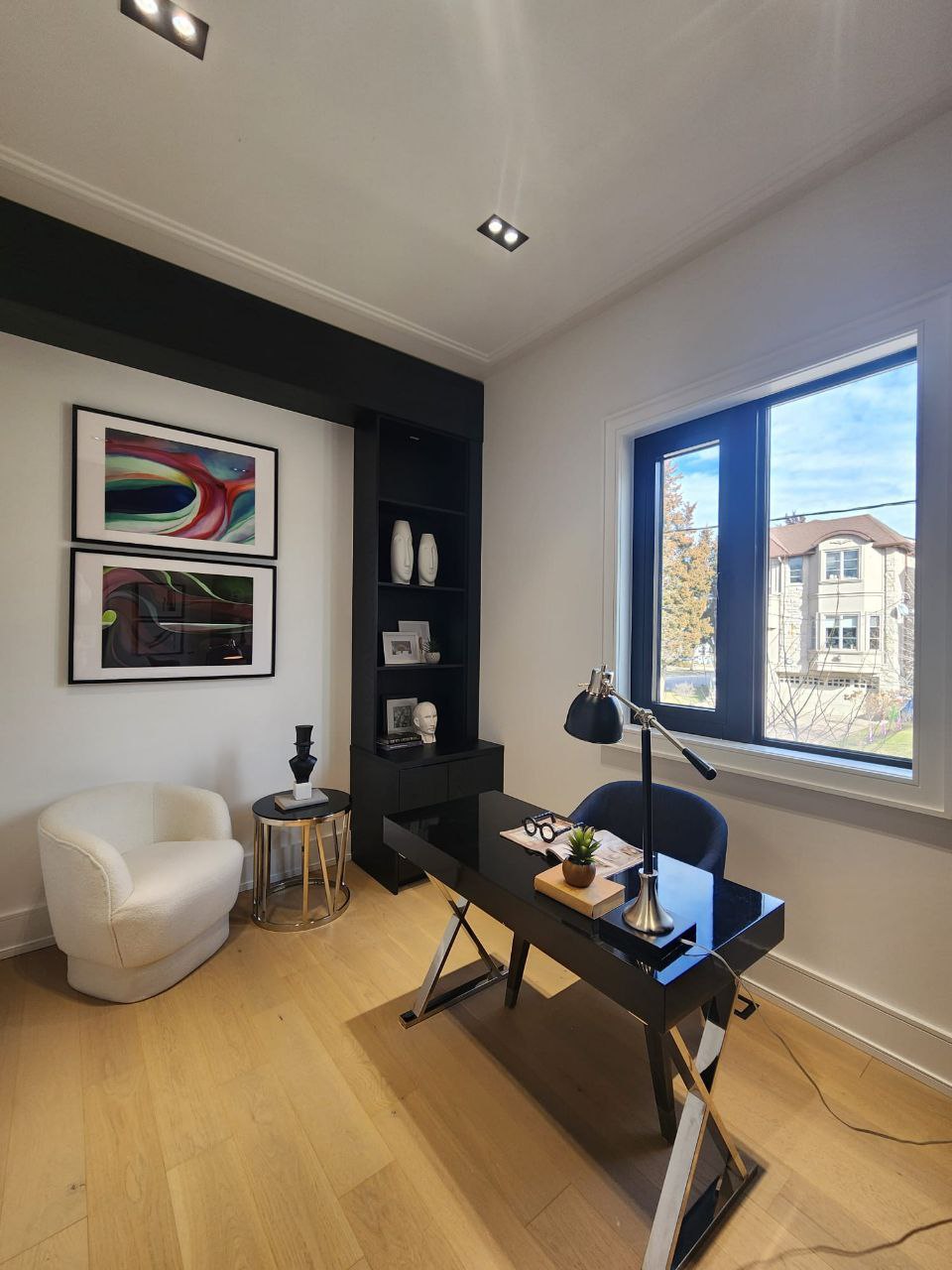 Home office space with natural light